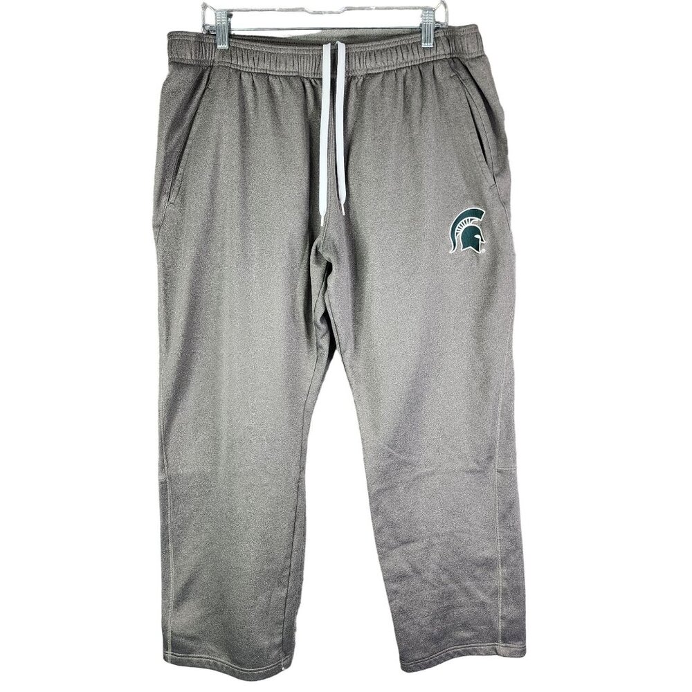 Mens Gray Campus Den Sweatpants Michigan State Spartans 100% Polyester Size XL